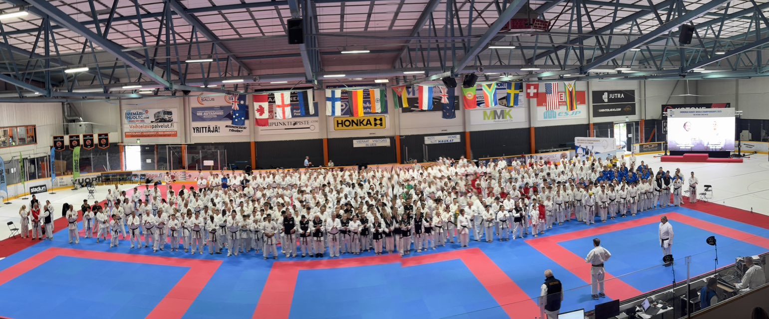 Karate instructors practising during WCIC training